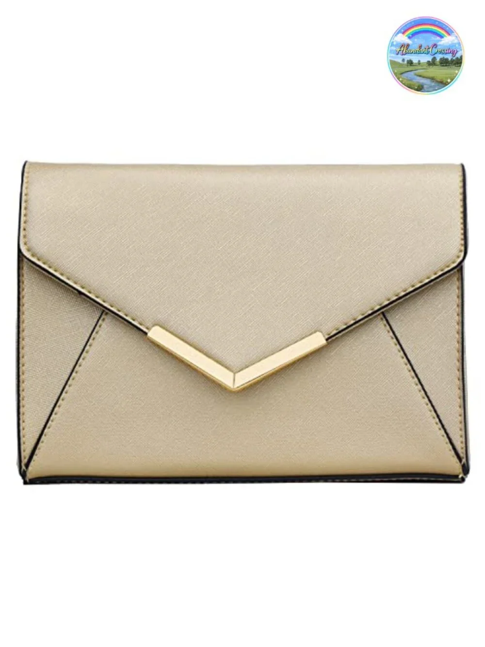 Faux Leather Envelope Clutch with Detachable Chain, Evening Handbag for Party